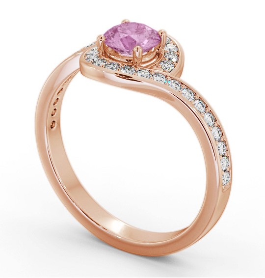 Halo Pink Sapphire and Diamond 0.95ct Ring 9K Rose Gold GEM90_RG_PS_THUMB1
