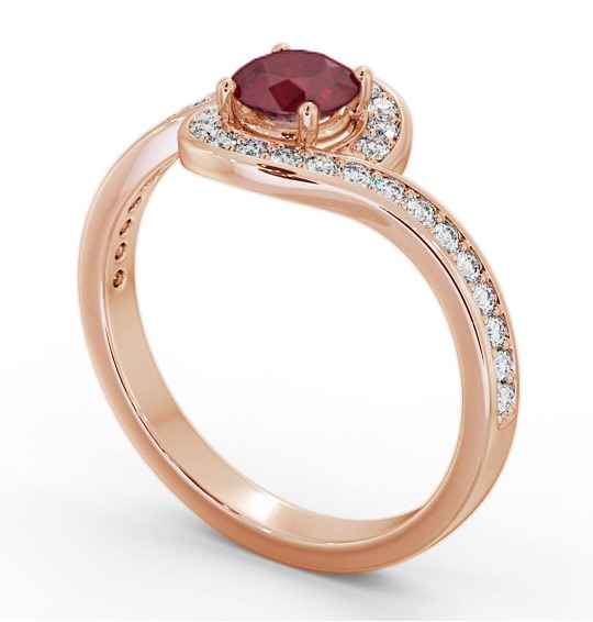 Halo Ruby and Diamond 0.95ct Ring 18K Rose Gold GEM90_RG_RU_THUMB1 