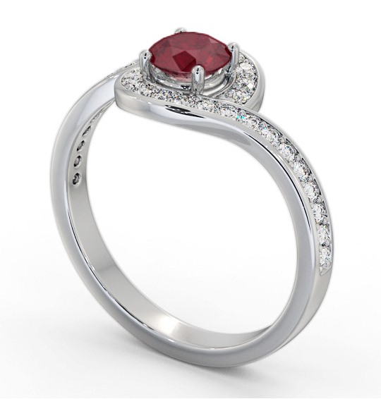 Halo Ruby and Diamond 0.95ct Ring 18K White Gold GEM90_WG_RU_THUMB1