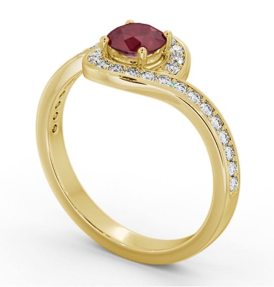 Halo Ruby and Diamond 0.95ct Ring 18K Yellow Gold GEM90_YG_RU_THUMB1 