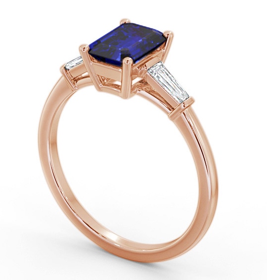 Shoulder Stone Blue Sapphire and Diamond 1.45ct Ring 18K Rose Gold - Chandler GEM93_RG_BS_THUMB1