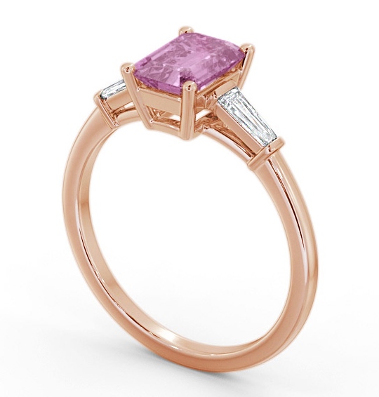 Shoulder Stone Pink Sapphire and Diamond 1.45ct Ring 18K Rose Gold GEM93_RG_PS_THUMB1 