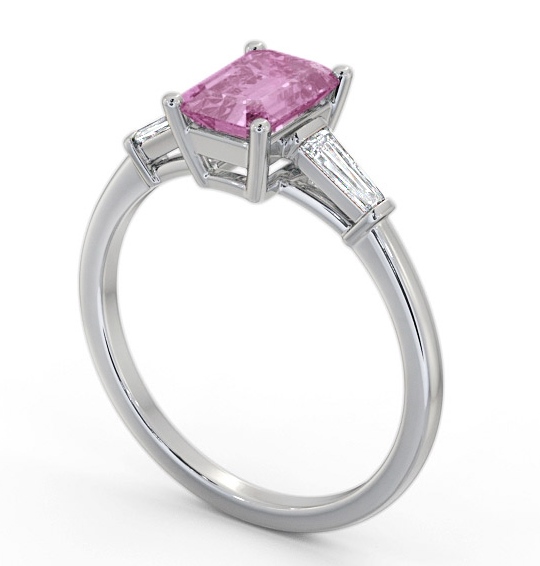 Shoulder Stone Pink Sapphire and Diamond 1.45ct Ring 18K White Gold GEM93_WG_PS_THUMB1