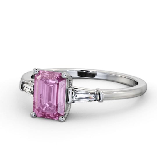  Shoulder Stone Pink Sapphire and Diamond 1.45ct Ring 18K White Gold - Chandler GEM93_WG_PS_THUMB2 