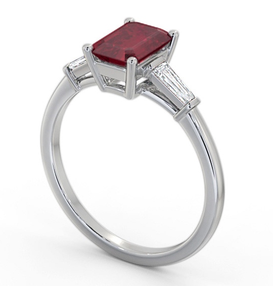 Shoulder Stone Ruby and Diamond 1.45ct Ring Platinum GEM93_WG_RU_THUMB1