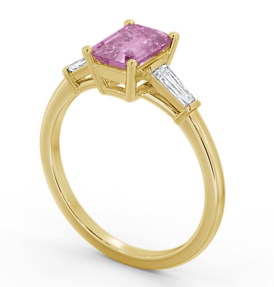 Shoulder Stone Pink Sapphire and Diamond 1.45ct Ring 9K Yellow Gold - Chandler GEM93_YG_PS_THUMB1