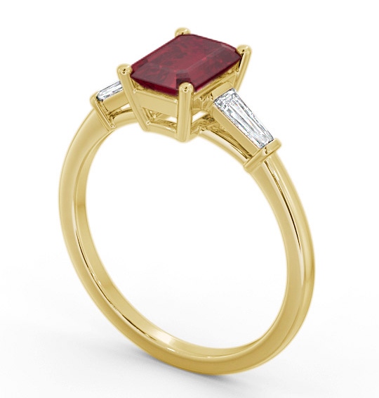 Shoulder Stone Ruby and Diamond 1.45ct Ring 9K Yellow Gold GEM93_YG_RU_THUMB1