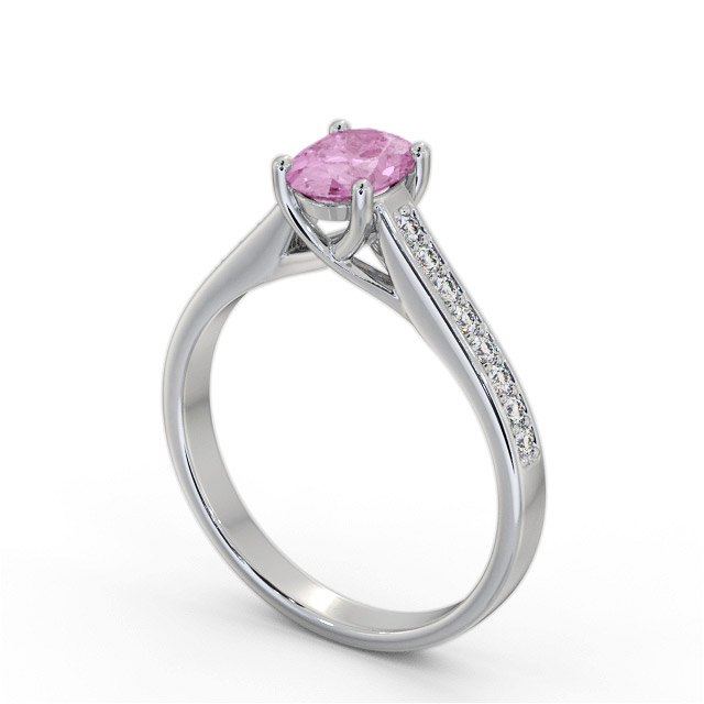 White gold ring with pink stone hotsell