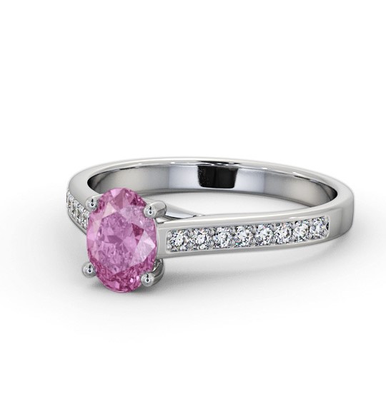  Solitaire Pink Sapphire and Diamond 18K White Gold Ring With Side Stones- Greyson GEM96_WG_PS_THUMB2 