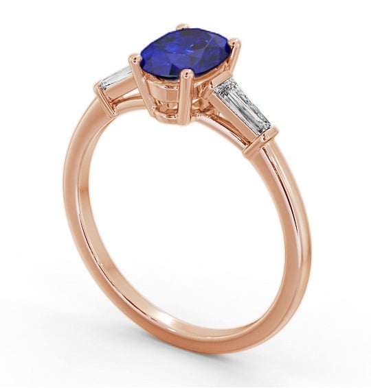 Shoulder Stone Blue Sapphire and Diamond 1.30ct Ring 18K Rose Gold GEM97_RG_BS_THUMB1