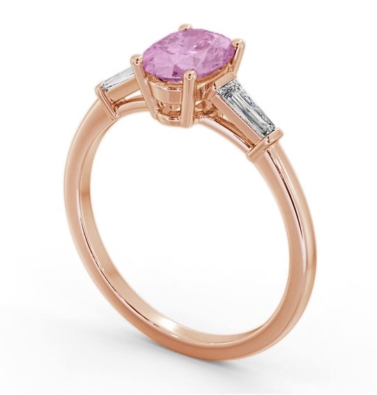 Shoulder Stone Pink Sapphire and Diamond 1.30ct Ring 18K Rose Gold GEM97_RG_PS_THUMB1