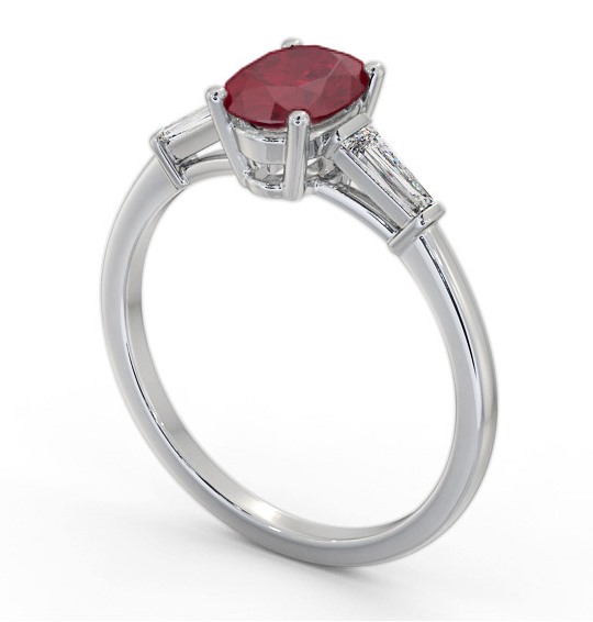 Shoulder Stone Ruby and Diamond 1.30ct Ring 18K White Gold GEM97_WG_RU_THUMB1 