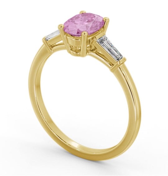 Shoulder Stone Pink Sapphire and Diamond 1.30ct Ring 9K Yellow Gold GEM97_YG_PS_THUMB1