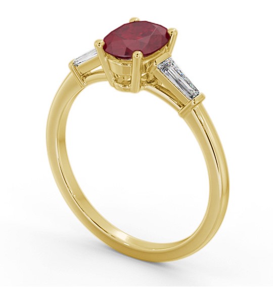 Shoulder Stone Ruby and Diamond 1.30ct Ring 9K Yellow Gold GEM97_YG_RU_THUMB1