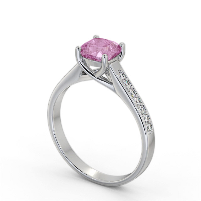 Diamond ring with pink sapphire side stones deals