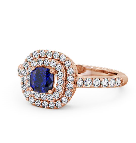  Cluster Blue Sapphire and Diamond 1.24ct Ring 9K Rose Gold - Bellini GEM9_RG_BS_THUMB2 