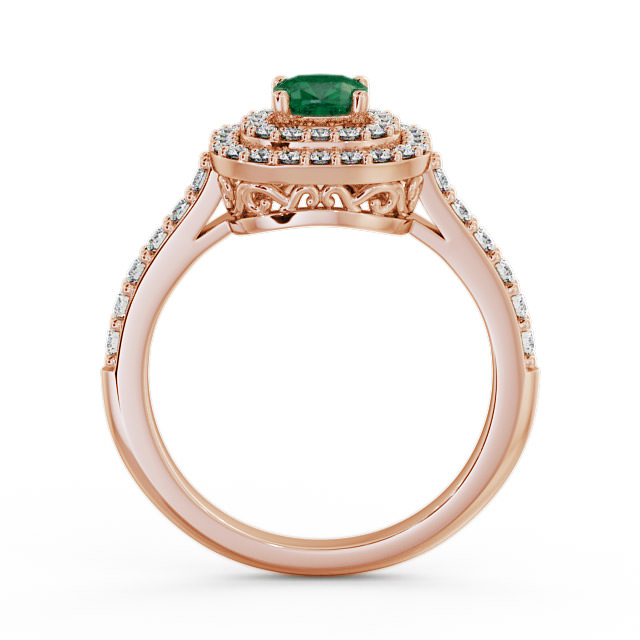 Cluster Emerald and Diamond 1.09ct Ring 18K Rose Gold - Bellini GEM9_RG_EM_UP