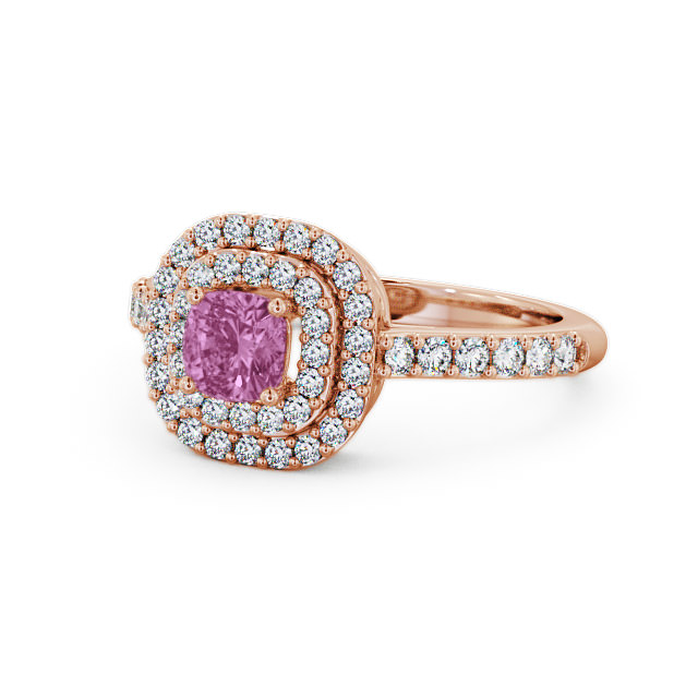Cluster Pink Sapphire and Diamond 1.24ct Ring 9K Rose Gold - Bellini GEM9_RG_PS_FLAT