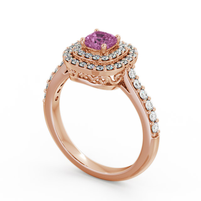 Cluster Pink Sapphire and Diamond 1.24ct Ring 18K Rose Gold - Bellini GEM9_RG_PS_SIDE