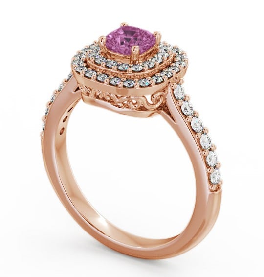 Cluster Pink Sapphire and Diamond 1.24ct Ring 18K Rose Gold - Bellini GEM9_RG_PS_THUMB1