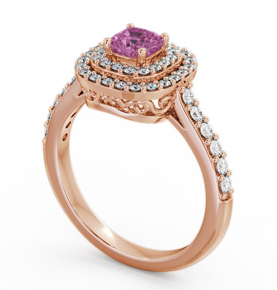 Cluster Pink Sapphire and Diamond 1.24ct Ring 18K Rose Gold GEM9_RG_PS_THUMB1