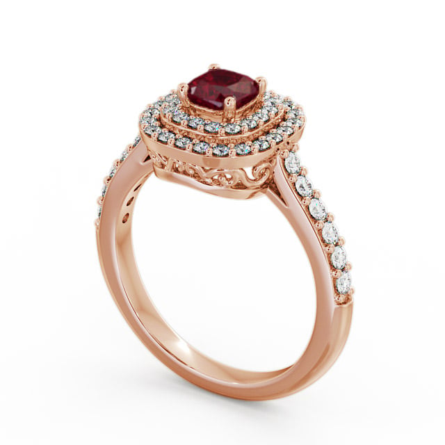 Cluster Ruby and Diamond 1.24ct Ring 18K Rose Gold - Bellini