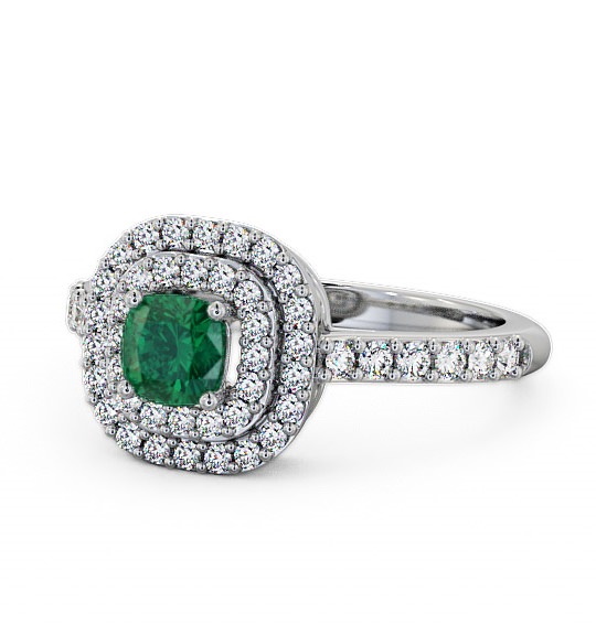  Cluster Emerald and Diamond 1.09ct Ring 9K White Gold - Bellini GEM9_WG_EM_THUMB2 