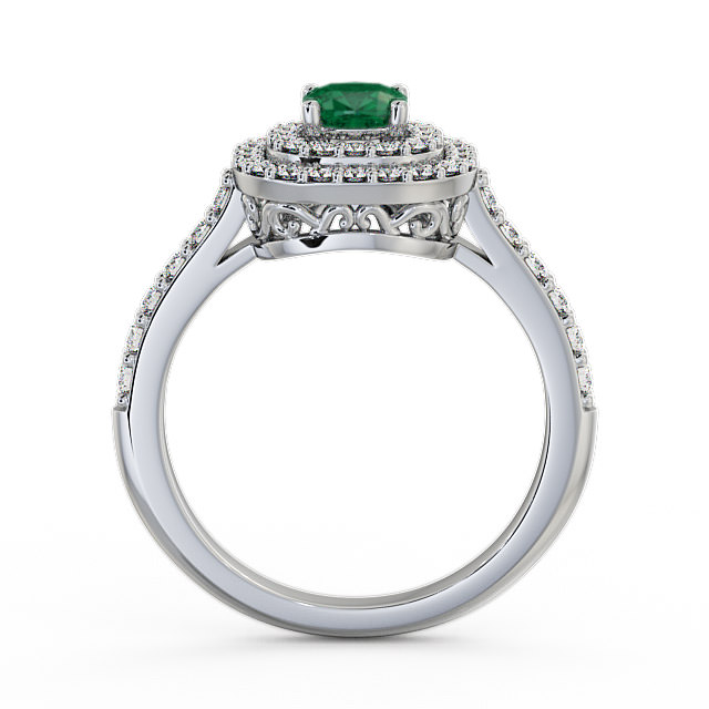 Cluster Emerald and Diamond 1.09ct Ring Platinum - Bellini GEM9_WG_EM_UP