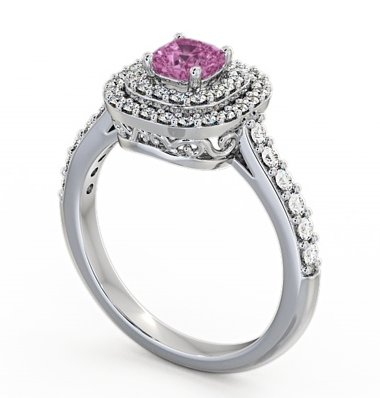 Cluster Pink Sapphire and Diamond 1.24ct Ring 18K White Gold GEM9_WG_PS_THUMB1 