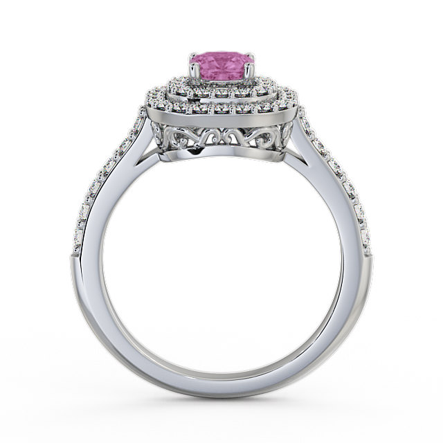 Cluster Pink Sapphire and Diamond 1.24ct Ring 18K White Gold - Bellini GEM9_WG_PS_UP