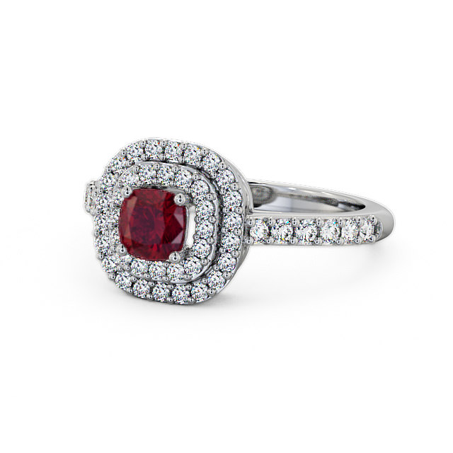 Cluster Ruby And Diamond 1.24ct Ring 18K White Gold - Bellini | Angelic ...