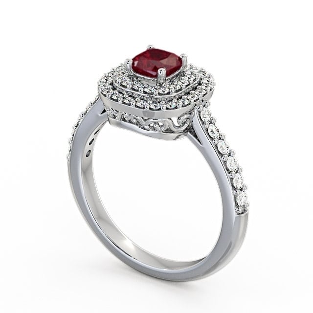 Cluster Ruby and Diamond 1.24ct Ring Platinum - Bellini
