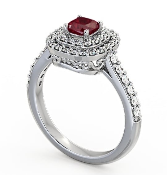 Cluster Ruby and Diamond 1.24ct Ring Platinum GEM9_WG_RU_THUMB1