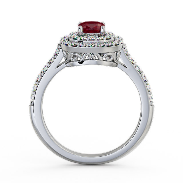 Cluster Ruby And Diamond 1.24ct Ring 18K White Gold - Bellini | Angelic ...