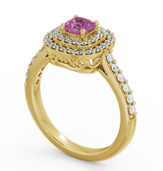 Cluster Pink Sapphire and Diamond 1.24ct Ring 9K Yellow Gold GEM9_YG_PS_THUMB1