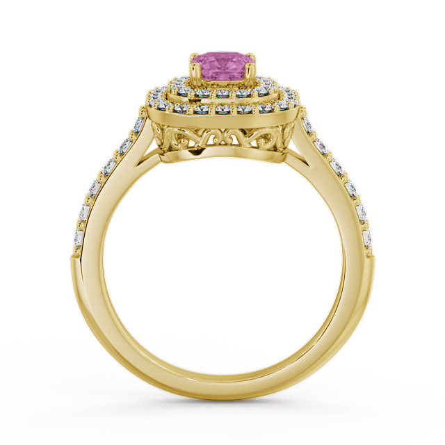 Cluster Pink Sapphire and Diamond 1.24ct Ring 18K Yellow Gold - Bellini GEM9_YG_PS_UP
