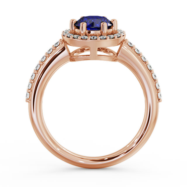 Halo Blue Sapphire and Diamond 1.31ct Ring 9K Rose Gold - Derwent GEMCL43_RG_BS_UP