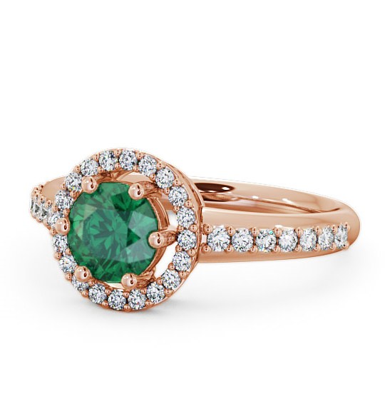 Halo Emerald and Diamond 1.06ct Ring 18K Rose Gold GEMCL43_RG_EM_THUMB2 
