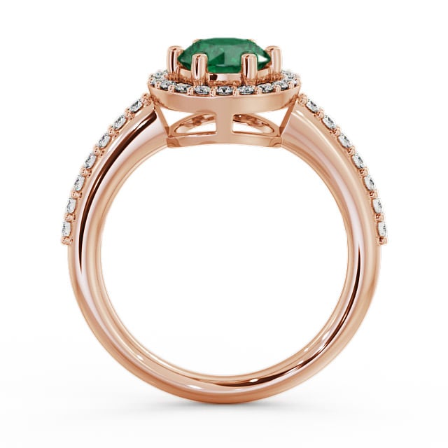 Halo Emerald and Diamond 1.06ct Ring 9K Rose Gold - Derwent GEMCL43_RG_EM_UP