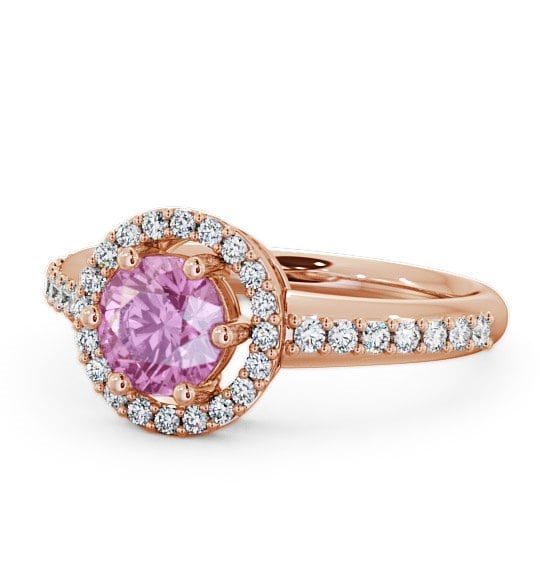  Halo Pink Sapphire and Diamond 1.31ct Ring 9K Rose Gold - Derwent GEMCL43_RG_PS_THUMB2 