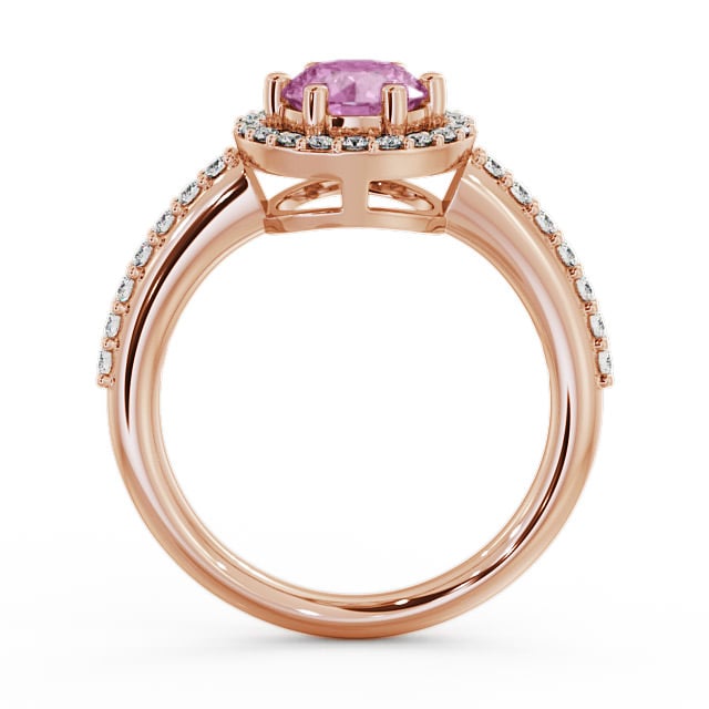 Halo Pink Sapphire and Diamond 1.31ct Ring 18K Rose Gold - Derwent GEMCL43_RG_PS_UP
