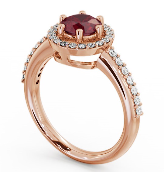 Halo Ruby and Diamond 1.31ct Ring 9K Rose Gold - Derwent GEMCL43_RG_RU_THUMB1