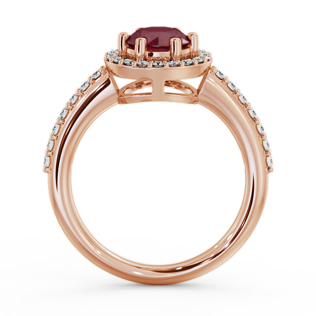 Halo Ruby and Diamond 1.31ct Ring 9K Rose Gold - Derwent GEMCL43_RG_RU_UP