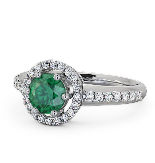 Halo Emerald and Diamond 1.06ct Ring Platinum - Derwent GEMCL43_WG_EM_THUMB2 