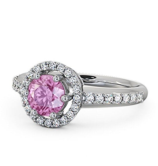  Halo Pink Sapphire and Diamond 1.31ct Ring Palladium - Derwent GEMCL43_WG_PS_THUMB2 