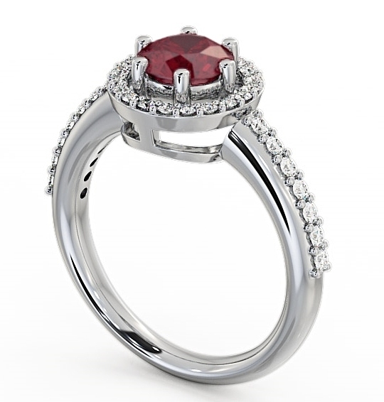 Halo Ruby and Diamond 1.31ct Ring 18K White Gold GEMCL43_WG_RU_THUMB1 