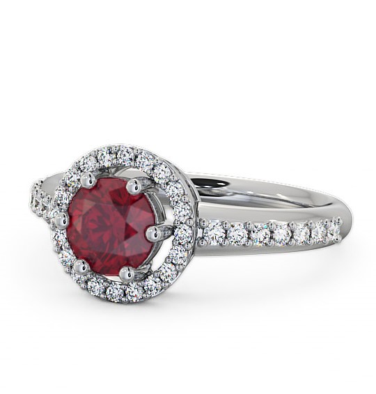  Halo Ruby and Diamond 1.31ct Ring 18K White Gold - Derwent GEMCL43_WG_RU_THUMB2 