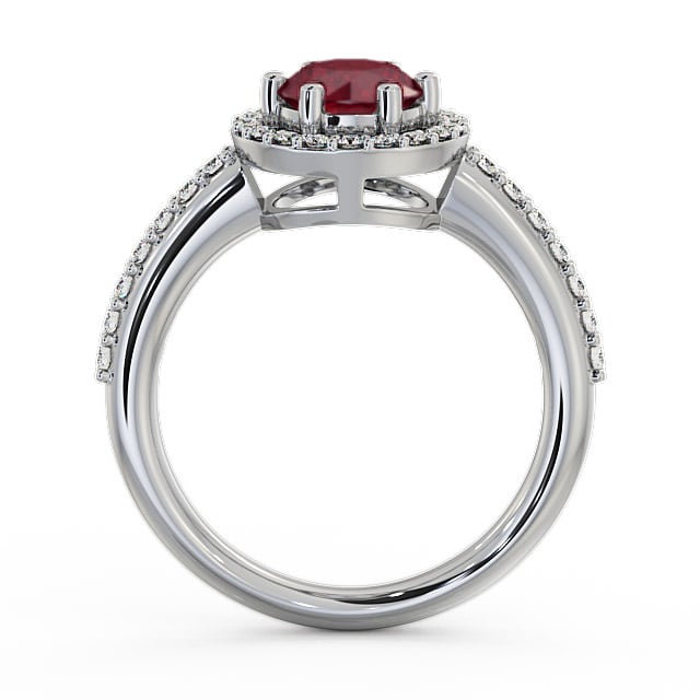 Halo Ruby and Diamond 1.31ct Ring 9K White Gold - Derwent GEMCL43_WG_RU_UP