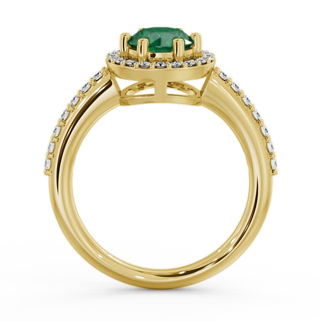 Halo Emerald and Diamond 1.06ct Ring 9K Yellow Gold - Derwent GEMCL43_YG_EM_UP