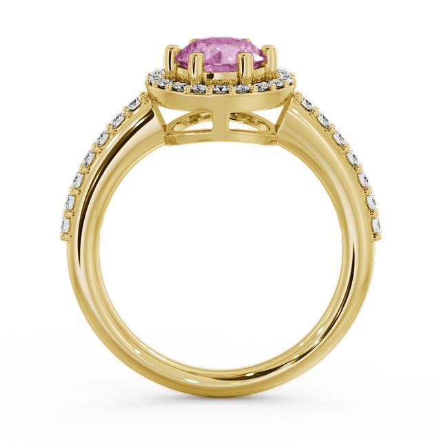 Halo Pink Sapphire and Diamond 1.31ct Ring 9K Yellow Gold - Derwent GEMCL43_YG_PS_UP